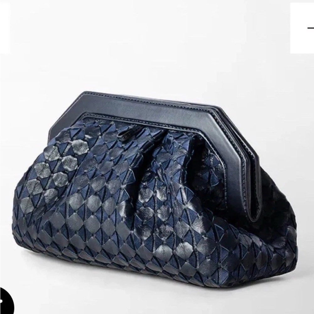 Serapian Mosaico Secret Navy Blue Clutch - Picture 4 of 8
